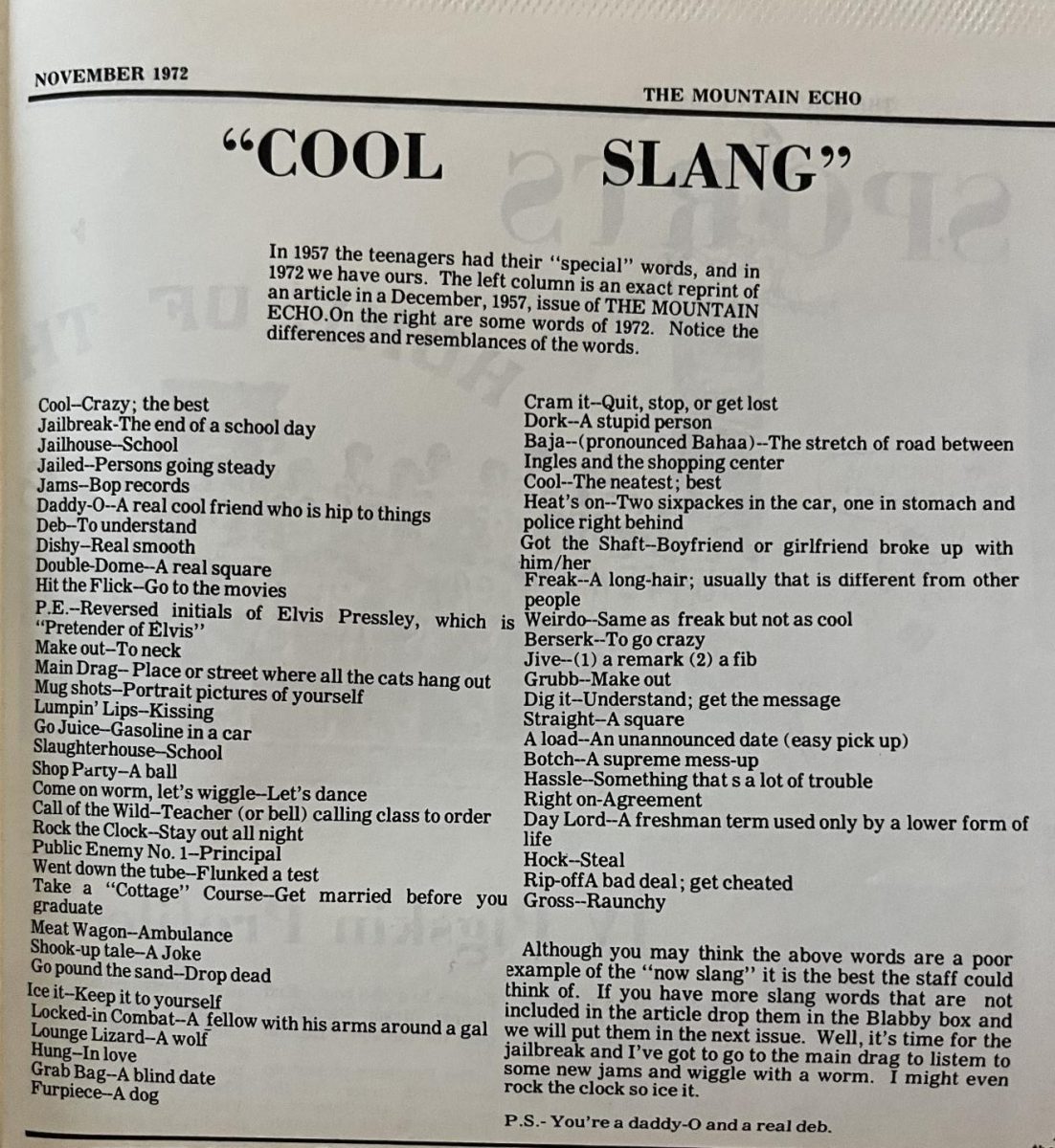 FHS The Mountain Echo, November 1972